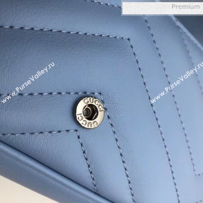 Gucci GG Marmont Matelassé Super Mini Shoulder Bag 476433 Pastel Blue 2020 (DLH-20051114)