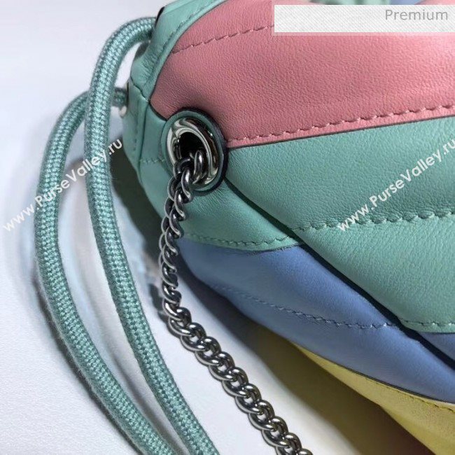 Gucci GG Marmont Matelassé Mini Bucket Bag 575163 Multicolor Pastel 2020 (DLH-20051131)