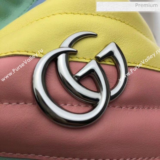 Gucci GG Marmont Matelassé Mini Bucket Bag 575163 Multicolor Pastel 2020 (DLH-20051131)