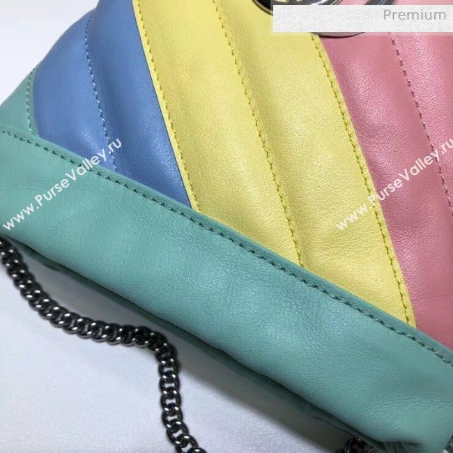 Gucci GG Marmont Matelassé Mini Bucket Bag 575163 Multicolor Pastel 2020 (DLH-20051131)