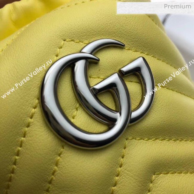 Gucci GG Marmont Matelassé Mini Bucket Bag 575163 Pastel Yellow 2020 (DLH-20051132)