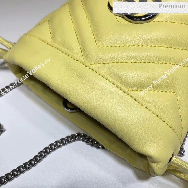 Gucci GG Marmont Matelassé Mini Bucket Bag 575163 Pastel Yellow 2020 (DLH-20051132)