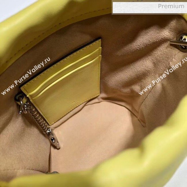 Gucci GG Marmont Matelassé Mini Bucket Bag 575163 Pastel Yellow 2020 (DLH-20051132)