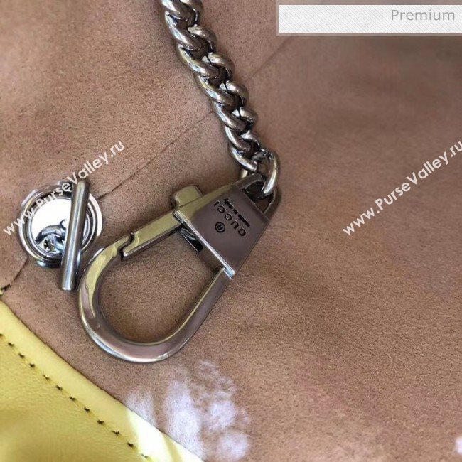 Gucci GG Marmont Matelassé Mini Bucket Bag 575163 Pastel Yellow 2020 (DLH-20051132)