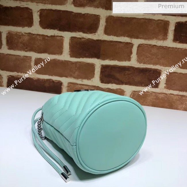 Gucci GG Marmont Matelassé Mini Bucket Bag 575163 Pastel Green 2020 (DLH-20051133)