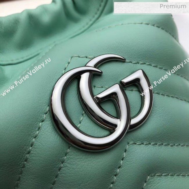 Gucci GG Marmont Matelassé Mini Bucket Bag 575163 Pastel Green 2020 (DLH-20051133)