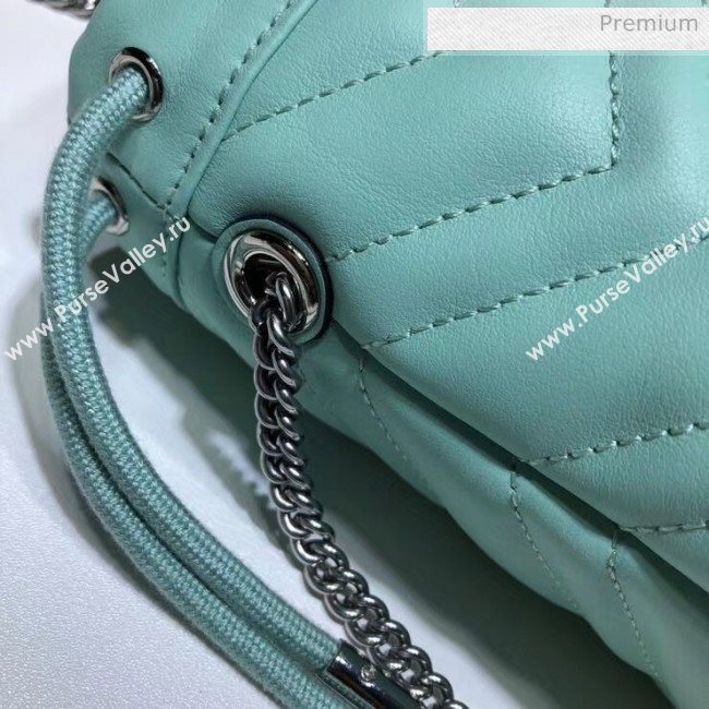 Gucci GG Marmont Matelassé Mini Bucket Bag 575163 Pastel Green 2020 (DLH-20051133)