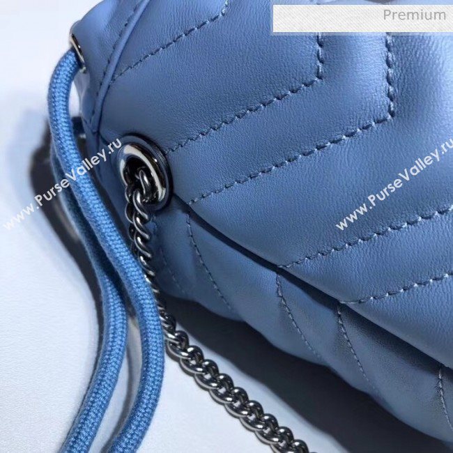 Gucci GG Marmont Matelassé Mini Bucket Bag 575163 Pastel Blue 2020 (DLH-20051134)