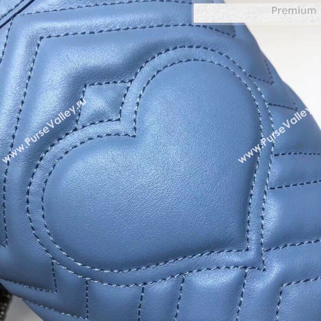 Gucci GG Marmont Matelassé Mini Bucket Bag 575163 Pastel Blue 2020 (DLH-20051134)