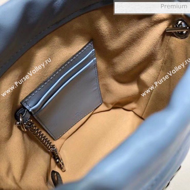 Gucci GG Marmont Matelassé Mini Bucket Bag 575163 Pastel Blue 2020 (DLH-20051134)