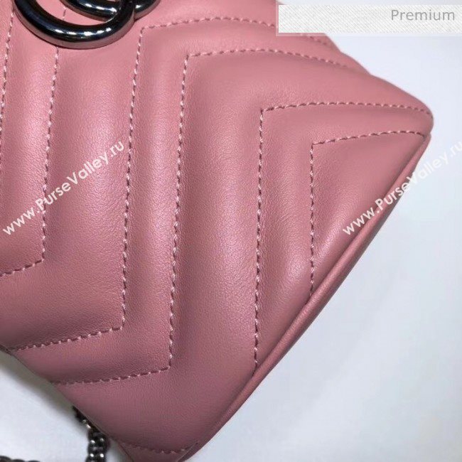 Gucci GG Marmont Matelassé Mini Bucket Bag 575163 Pastel Pink 2020 (DLH-20051135)