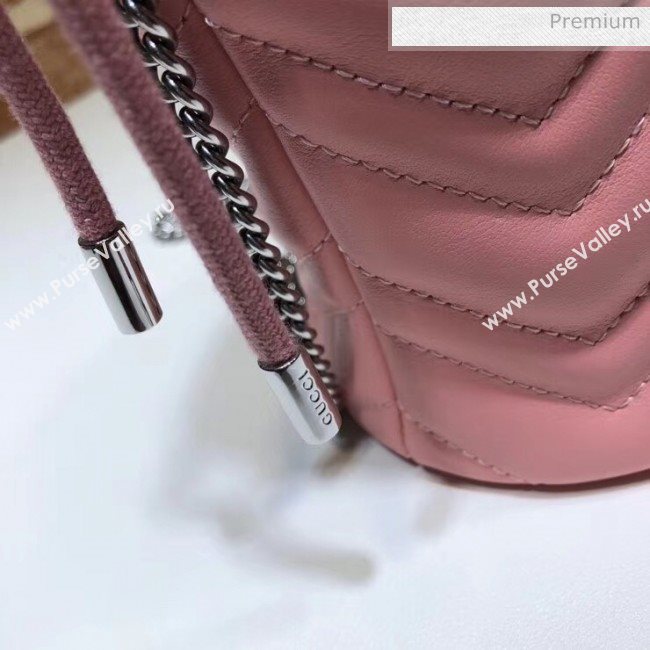 Gucci GG Marmont Matelassé Mini Bucket Bag 575163 Pastel Pink 2020 (DLH-20051135)