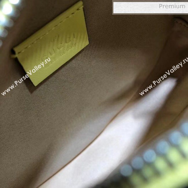 Gucci GG Marmont Mini Round Shoulder Bag 550154 Pastel Yellow 2020 (DLH-20051137)