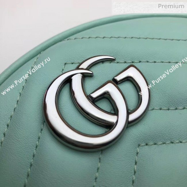 Gucci GG Marmont Mini Round Shoulder Bag 550154 Pastel Green 2020 (DLH-20051138)