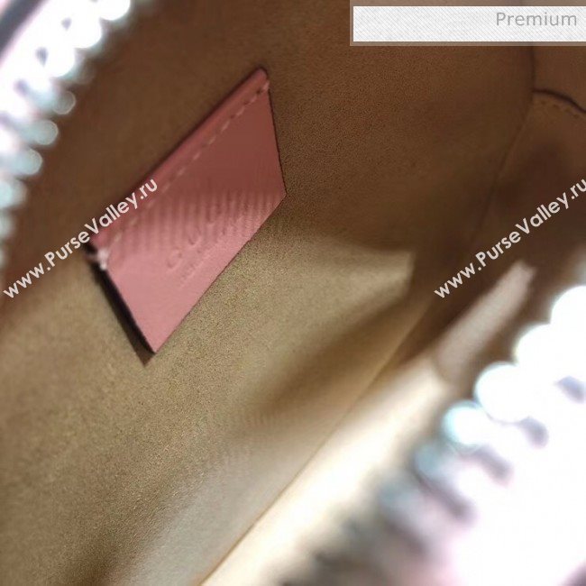 Gucci GG Marmont Mini Round Shoulder Bag 550154 Pastel Pink 2020 (DLH-20051140)