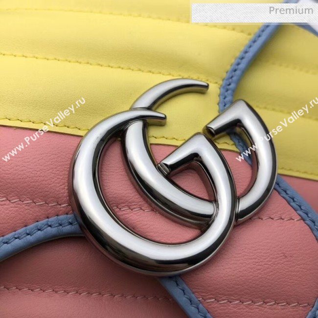 Gucci GG Marmont Matelassé Mini Top Handle Bag 547260 Multicolor Pastel 2020 (DLH-20051126)