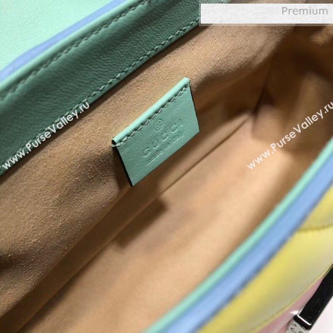 Gucci GG Marmont Matelassé Mini Top Handle Bag 547260 Multicolor Pastel 2020 (DLH-20051126)