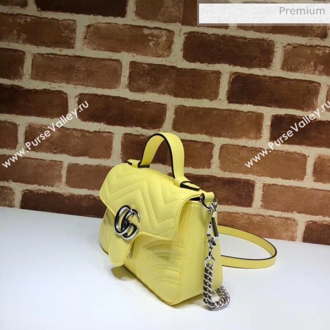 Gucci GG Marmont Matelassé Mini Top Handle Bag 547260 Yellow 2020 (DLH-20051127)