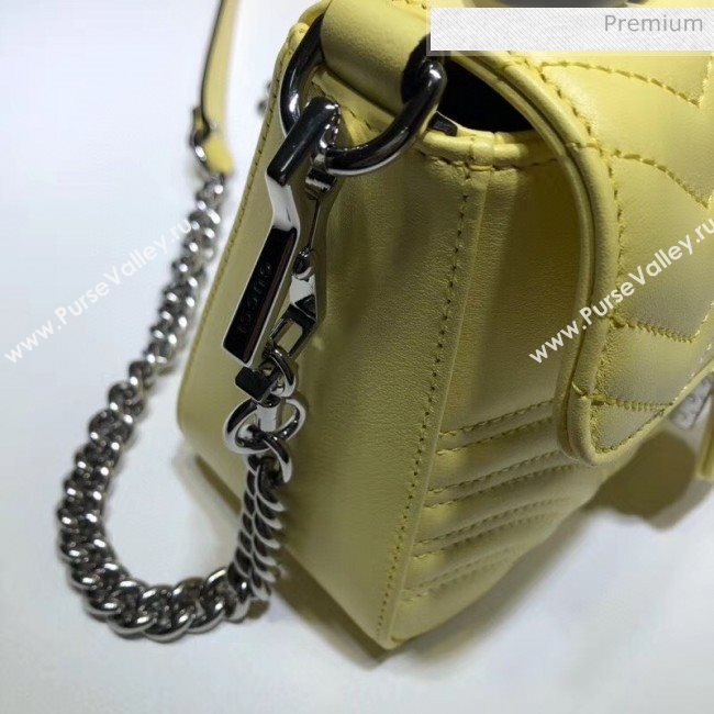 Gucci GG Marmont Matelassé Mini Top Handle Bag 547260 Yellow 2020 (DLH-20051127)