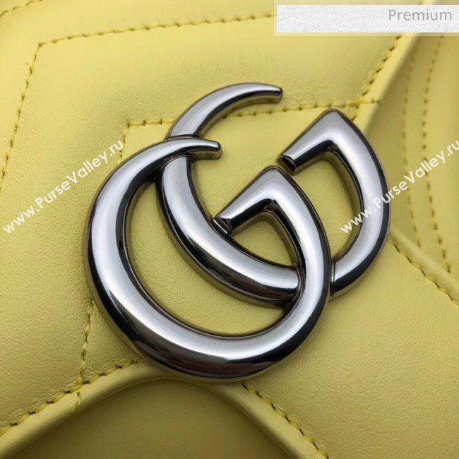 Gucci GG Marmont Matelassé Mini Top Handle Bag 547260 Yellow 2020 (DLH-20051127)