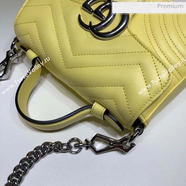 Gucci GG Marmont Matelassé Mini Top Handle Bag 547260 Yellow 2020 (DLH-20051127)