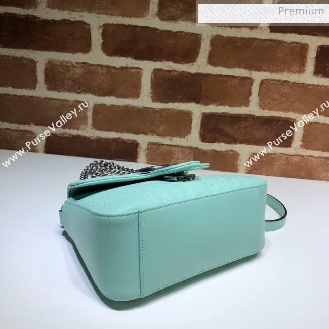 Gucci GG Marmont Matelassé Mini Top Handle Bag 547260 Pastel Green 2020 (DLH-20051128)