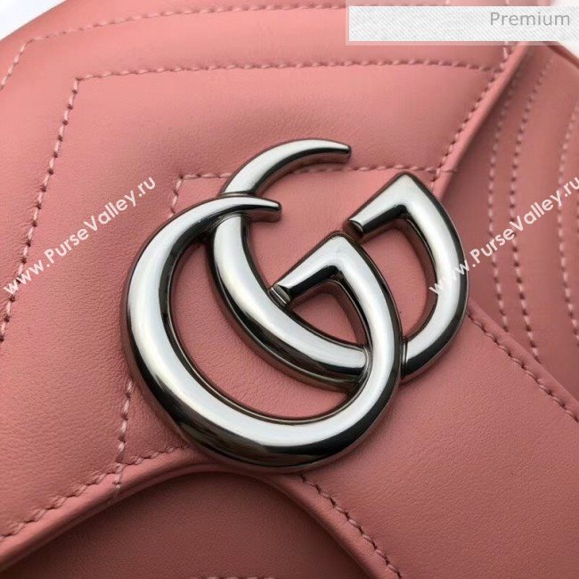 Gucci GG Marmont Matelassé Mini Top Handle Bag 547260 Pastel Pink 2020 (DLH-20051130)