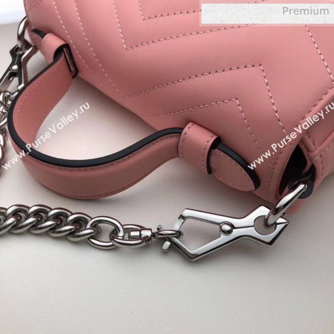 Gucci GG Marmont Matelassé Mini Top Handle Bag 547260 Pastel Pink 2020 (DLH-20051130)