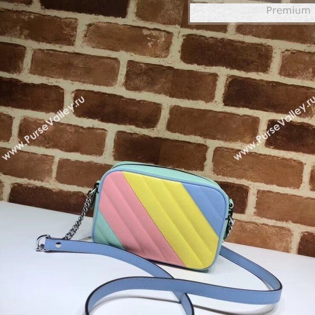 Gucci GG Marmont Matelassé Mini Shoulder Bag 448065 Multicolor Pastel 2020 (DLH-20051141)