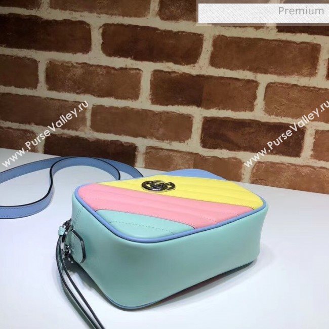 Gucci GG Marmont Matelassé Mini Shoulder Bag 448065 Multicolor Pastel 2020 (DLH-20051141)