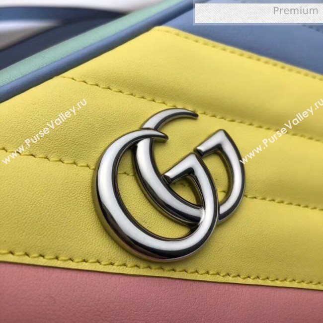 Gucci GG Marmont Matelassé Mini Shoulder Bag 448065 Multicolor Pastel 2020 (DLH-20051141)