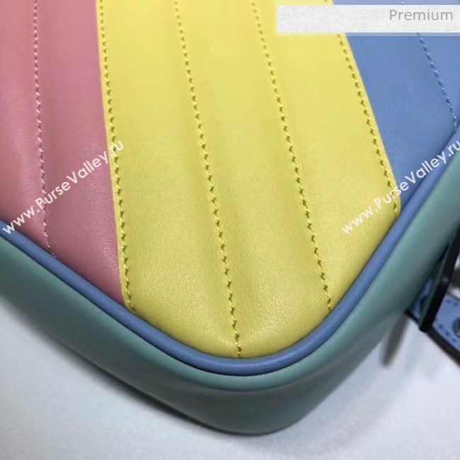 Gucci GG Marmont Matelassé Mini Shoulder Bag 448065 Multicolor Pastel 2020 (DLH-20051141)