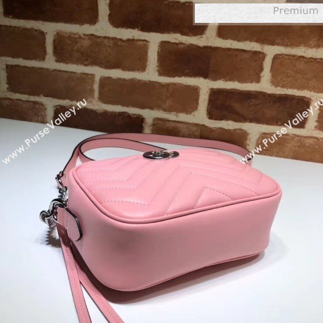 Gucci GG Marmont Matelassé Mini Shoulder Bag 448065 Pastel Pink 2020 (DLH-20051142)