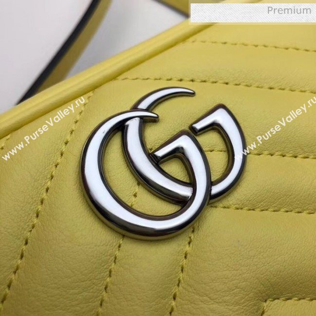 Gucci GG Marmont Matelassé Mini Shoulder Bag 448065 Pastel Yellow 2020 (DLH-20051143)