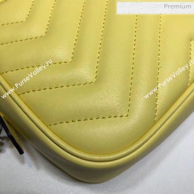 Gucci GG Marmont Matelassé Mini Shoulder Bag 448065 Pastel Yellow 2020 (DLH-20051143)