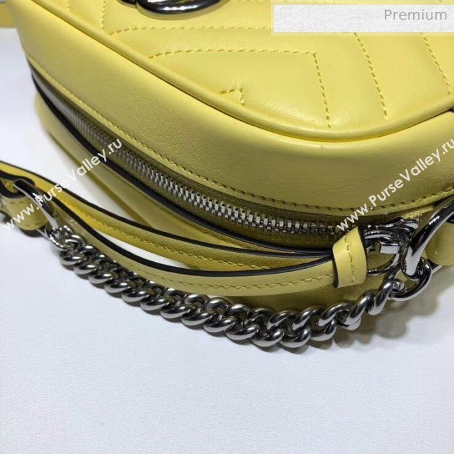 Gucci GG Marmont Matelassé Mini Shoulder Bag 448065 Pastel Yellow 2020 (DLH-20051143)