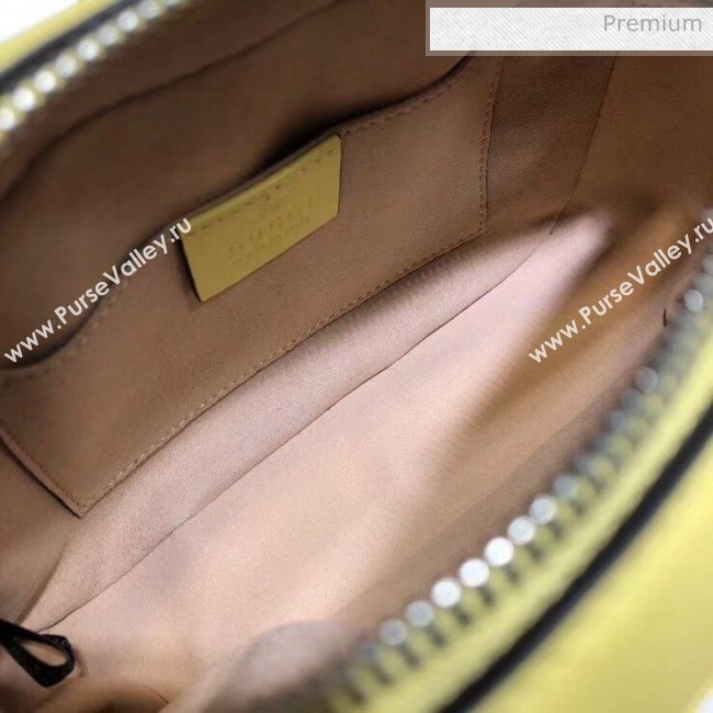 Gucci GG Marmont Matelassé Mini Shoulder Bag 448065 Pastel Yellow 2020 (DLH-20051143)