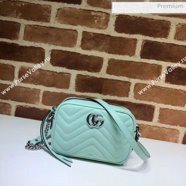 Gucci GG Marmont Matelassé Mini Shoulder Bag 448065 Pastel Geen 2020 (DLH-20051144)