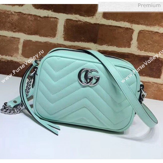 Gucci GG Marmont Matelassé Mini Shoulder Bag 448065 Pastel Geen 2020 (DLH-20051144)