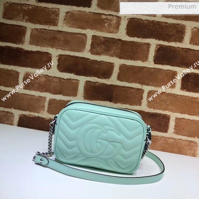 Gucci GG Marmont Matelassé Mini Shoulder Bag 448065 Pastel Geen 2020 (DLH-20051144)