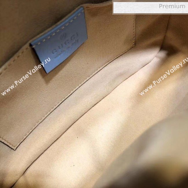 Gucci GG Marmont Matelassé Mini Shoulder Bag 448065 Pastel Blue 2020 (DLH-20051145)