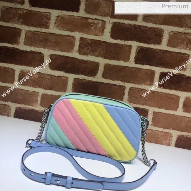 Gucci GG Marmont Matelassé Small Shoulder Bag 447632 Multicolored Pastel 2020 (DLH-20051146)