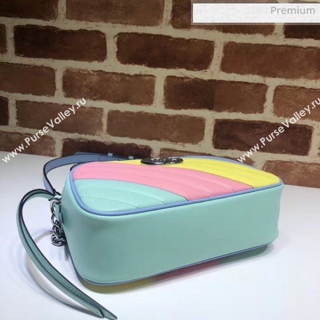 Gucci GG Marmont Matelassé Small Shoulder Bag 447632 Multicolored Pastel 2020 (DLH-20051146)