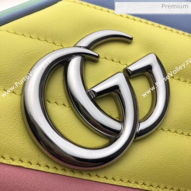 Gucci GG Marmont Matelassé Small Shoulder Bag 447632 Multicolored Pastel 2020 (DLH-20051146)