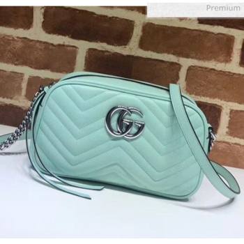 Gucci GG Marmont Matelassé Small Shoulder Bag 447632 Pastel Green 2020 (DLH-20051147)