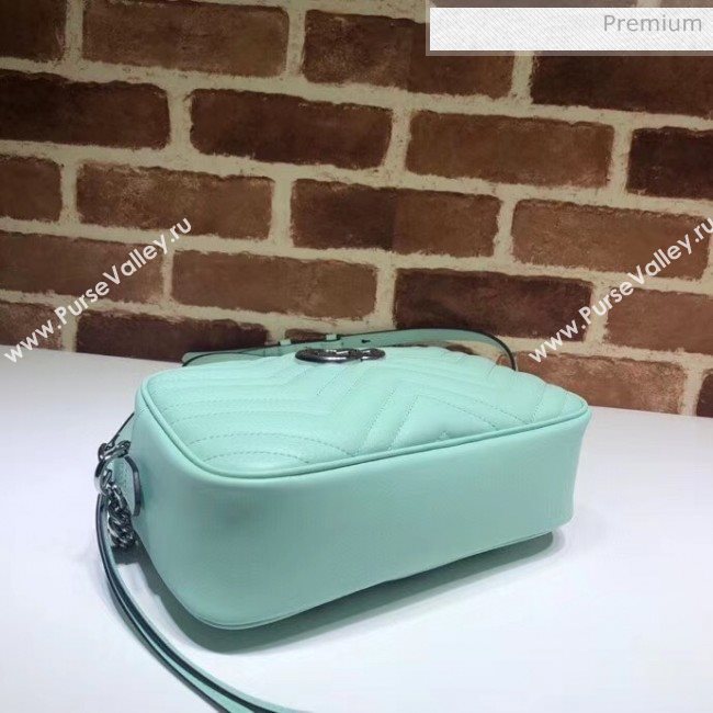 Gucci GG Marmont Matelassé Small Shoulder Bag 447632 Pastel Green 2020 (DLH-20051147)