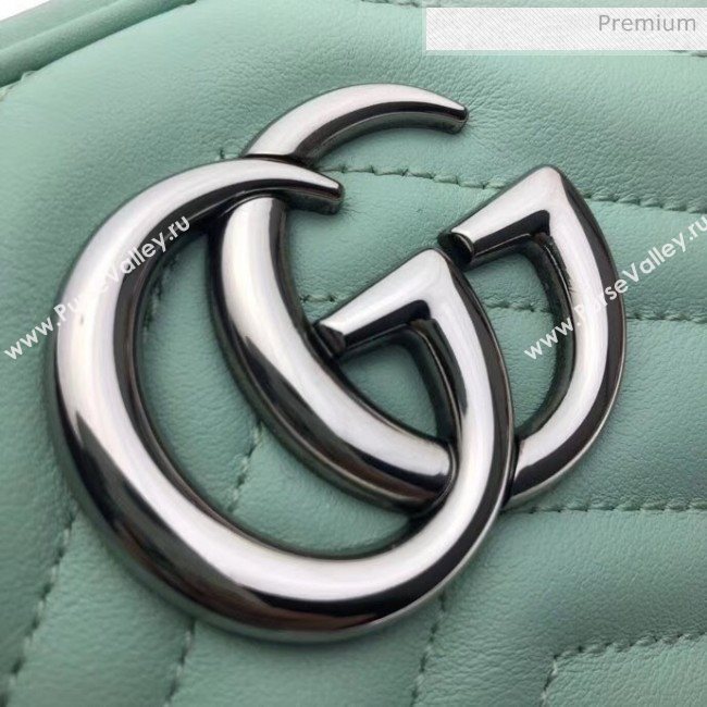 Gucci GG Marmont Matelassé Small Shoulder Bag 447632 Pastel Green 2020 (DLH-20051147)