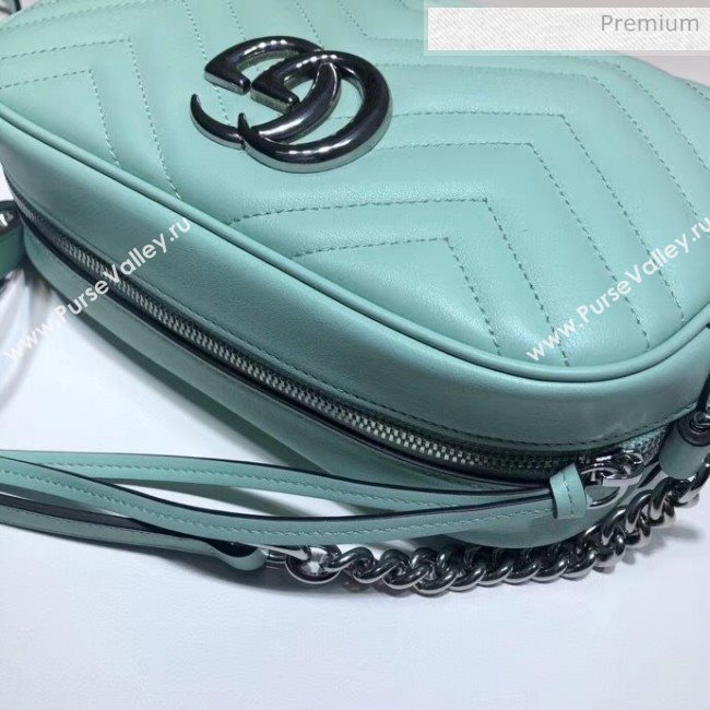 Gucci GG Marmont Matelassé Small Shoulder Bag 447632 Pastel Green 2020 (DLH-20051147)