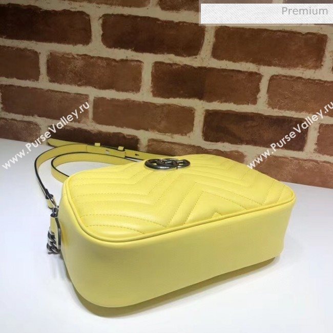 Gucci GG Marmont Matelassé Small Shoulder Bag 447632 Pastel Yellow 2020 (DLH-20051149)