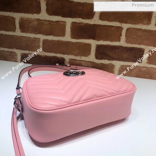 Gucci GG Marmont Matelassé Small Shoulder Bag 447632 Pastel Pink 2020 (DLH-20051150)